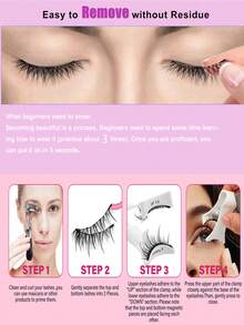 2 paires de cils magnétiques doux améliorés, cils magnétiques réutilisables avec applicateur, set de cils magnétiques sans colle, faciles à appliquer et à retirer. 1 paire peut créer un effet d'agrandissement des yeux, et l'autre paire peut obtenir un effet d'allongement des yeux. Ces cils sont sans colle, pas besoin de démaquillant.