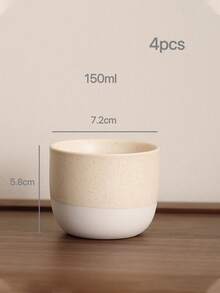 1/4 件粗陶茶杯，陶瓷咖啡杯，采用古代氧化技术手工制作，适用于浓缩咖啡和茶，方便家庭和办公室使用，非常适合节日礼物 - 彩色 - 查看 14
