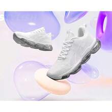 Womens Walking Running Shoes Air Cushion Breathable Fashion Tennis Sneakers Mesh Workout Casual Athletic Sports GymChristmas - 白色 - 查看 5