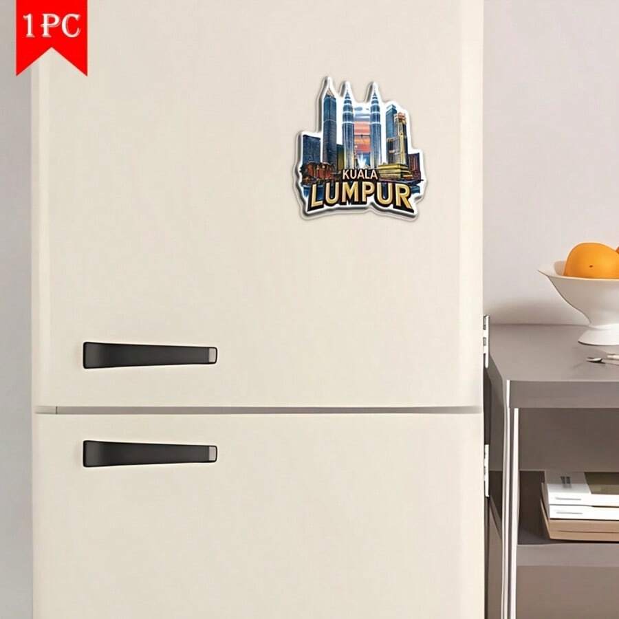 1 nam châm tủ lạnh hình đường chân trời Kuala Lumpur - Tháp đôi Petronas & Thiết kế hình bát giác, cao su Acrylic mềm từ tính, trang trí văn phòng nhà bếp bền nhiều màu sắc, quà tặng sinh nhật Halloween Giáng sinh, quà lưu niệm du lịch, nam châm tủ lạnh dễ thương, hoa văn sống động, tay nghề thủ công chất lượng, phẳng 2D - Malaysia - Xem 1