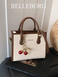 BELLEBORG Vintage Print Handbag With Detachable Strap And Charm - 白色 - 查看 2