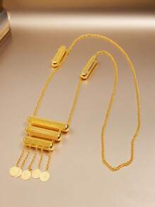 Herseygold 1 件土耳其库尔德新娘镀金肩链，阿拉伯硬币图腾女式服装链，奢华婚礼/节日配饰 - 金色 - 查看 7