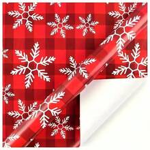 (Folded Packaging, Not Rolls)6-Pack Premium Christmas Wrapping Paper - Snowflake & Red Plaid Patterns For Holiday Gifts, Perfect Christmas Choice - Multicolor - View 5