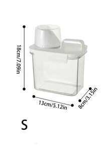 1pcLaundry Detergent Dispenser,Refillable Detergent Bottle With Cap,Leakproof Empty Lotion Sub Bottles Supplementary Container Travel Liquid Bottle For Laundry Room. - Clear - View 5