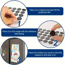 5/25/45/70/80/100pcs Self-Adhesive Round Rubber Magnets, 0.79in X 0.79in, Soft Magnetic Sheets For Refrigerator, Office Whiteboard/Blackboard, Teaching Demonstrations And More Scenarios - Black - View 9