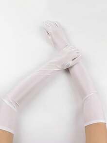 53%氨纶防紫外线长手套，黑色，适合夜店、婚礼、演出和万圣节等场合。 - 彩色 - 查看 2