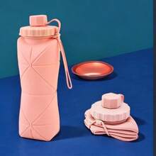 1 pieza Taza de agua plegable de silicona de gran capacidad, resistente a altas temperaturas, para uso al aire libre y viajes, con ligeros defectos