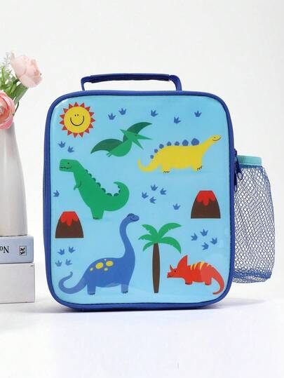 1 件卡通星球和恐龙保温午餐袋，便携式户外野餐午餐盒，节日礼物