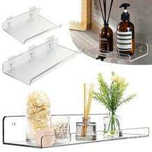 1pc Foldable Wall-Mounted Shelf, For Bathroom, Toilet, Kitchen, Bedside, Dorm Room, No Drilling Phone Storage, Wifi Router Storage Fall Home Decor Room Decor - White - View 6