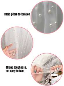 白色珍珠镶嵌薄纱窗帘,配有优雅的珍珠窗帘系带,6.5 英尺 X 10 英尺薄纱面料蕾丝桌旗,优雅的婚礼和派对装饰,纯色白色薄纱窗帘,波西米亚风格乡村桌布,适用于新娘送礼会生日派对婚礼拱门过道面纱甜点桌装饰卧室客厅。 - 彩色 - 查看 9