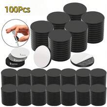 5/25/45/70/80/100pcs Self-Adhesive Round Rubber Magnets, 0.79in X 0.79in, Soft Magnetic Sheets For Refrigerator, Office Whiteboard/Blackboard, Teaching Demonstrations And More Scenarios - Black - View 18