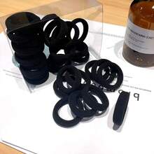 50PCS Black High - Elastic Hair Ties, Minimalist & Practical Hair Elastics That Don't Harm Hair, Basic Hair Ropes For Daily Hair Tying