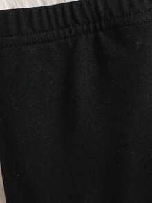 2 件套女婴心形印花泡泡袖上衣 + 纯色松紧腰裤，可爱户外休闲装，柔软舒适，适合 0-1-2-3 岁，6-9 个月，户外、休闲、日常、节日礼物、派对 - 黑色 - 查看 4