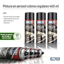 Pintura en aerosol. Esmalte acrílico. Secado rápido alto poder cubriente. Spray. Lata pintura 400 ml. Colores: Blanco, Negro, Azul oscuro, Azul, dorado, Amarillo Fluorescente, Rojo primario. - Gris Oscuro - Ver 3