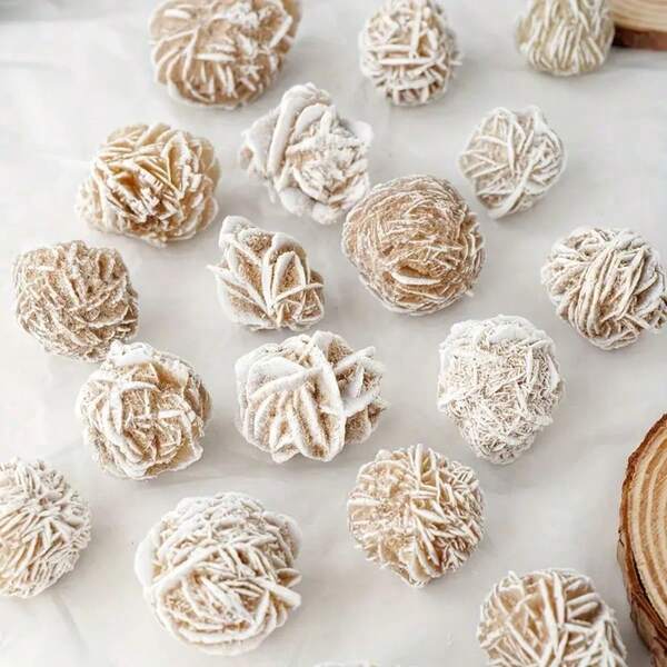 1pack Desert Rose Stone Beads, 100g/3.55oz, Natural Gypsum Selenite Mineral Formation, Sand Rose Stone Collection, Spiritual Home Decors Accent, For Clarity And Guidance,0.787-1.57in