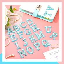 26pcs A-Z Letters Patches Set, 3D Pearl & Rhinestone Embellished Letter Stickers, DIY Alphabet Patch Accessories For Clothes, Bags, Backpacks, Fabrics, Personalized Gifts, Bridal Party Gifts, Bachelorette Party Decorations