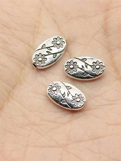 25pcs Oval Small Hole Flower Beads For DIY Crafts