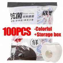 100-500 Uds cubierta desechable para alimentos envoltura de plástico elástica tapas de calidad alimentaria cubierta de zapato tocados de ducha bolsa de ahorro de alimentos frescos cubierta antipolvo - Conjunto B - Ver 1