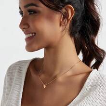 Cross Necklace For Women, Dainty 18K Gold Plated/Sterling Silver Small Cross Pendant Necklace Simple Gold Cross Necklaces For Women  Faith Jewelry Gift2025 - 盒鏈十字金 - 查看 7