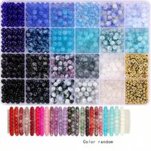 50pcs/360pcs Two-Color Gradient Crystal Imitation Jade Glass Round Beads Beaded Bracelet Making Kit, Suitable For DIY Bracelets, Necklaces, Earrings, Handicraft Beading Kit, Suitable For Beginners (Random Colors) - Color Mixing - View 13