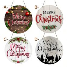1 Piece Festive Wooden Christmas Sign Decoration - Country Merry Christmas Wall Art With Seasonal Decoration, Holiday Rope Hanging Merry Christmas Sign, Suitable For Home, Outdoor, All Holiday Seasonal Decorations