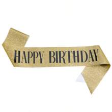 1Pc,'Happy Birthday' Sash Ribbon For Women And Men,Happy Birthday Sash Hot Pink White Rose Gold Black With Iridescent Foil Sash For 16th 18th 21st 30th 40th 50th 60th 70th 80th 90th Birthday Sash Gift Or Any Bday Party Birthday Party, For Any Age