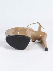 Sandalias de plataforma con tacón alto, impermeables, de moda sexy para baile de tubo en discotecas y carreras - Beis - Ver 7