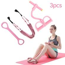 1Pc Elastic Yoga Pedal Puller Resistance Band Tension Rope, Multifunction Tension Rope,Multifunctional Stretcher Leg Trainer, 6-Tube Elastic Yoga Pedal Puller Resistance Band, Natural Latex Tension Rope Fitness Equipment, Perfect For Abdomen/Waist/Arm/Leg Stretching And Slimming Gym Accessories