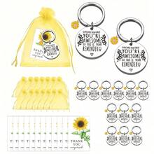 36 Peças/12 Conjuntos de Girassóis Motivacionais, "Você é Incrível!" "Você é Demais" Conjunto de Chaveiros de Presente, Aniversário, Formatura, Colheita de Outono, Ação de Graças, Natal, Presente de Feedback, Para Professores e Colegas como Agradecimento. O Conjunto Inclui 12 Chaveiros de Aço Inoxidável, 12 Cartões de Agradecimento com Folha Verde e 12 Sacos de Organza Branca Ideias de Presente Acessórios de Bolsa Cordões com Suporte de ID Acessórios de Carro Encantos de Bolsa