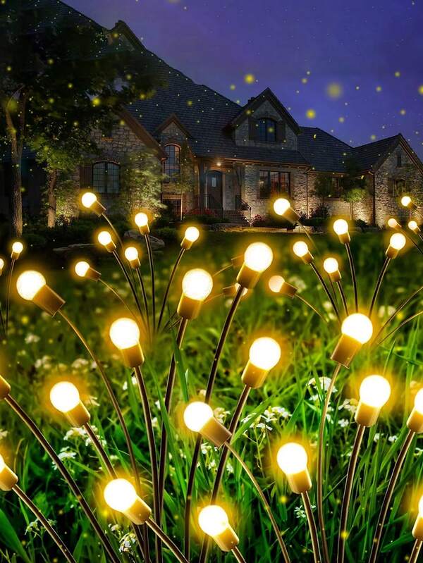 6/8/10/12 LED Garden Lights - Upgraded Solar Firefly Outdoor Waterproof Garden Lights For Holiday Yard Decoration