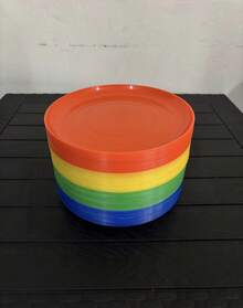 Taco Plate 50 Pieces 5 Colors Multicolor Plastic - 彩色 - 查看 2