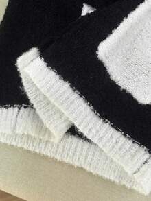 Contrast Color Casual Circular Mesh Cardigan For Women, Contrast Color Patchwork Front Button Pocket Ribbed