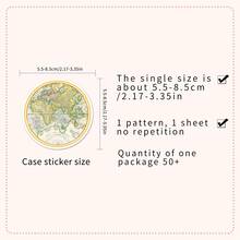 50pcs Retro Vintage World Map Graffiti Creative Decorative Stickers For Notebook, Tablet, Planner - Multicolor - View 3