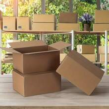 10pcs Small Item Transport Box Set, Brown Corrugated Cardboard Boxes With Lids, For Mailing Packages, Gift Packaging, Reinforced Christmas Express Gift Boxes