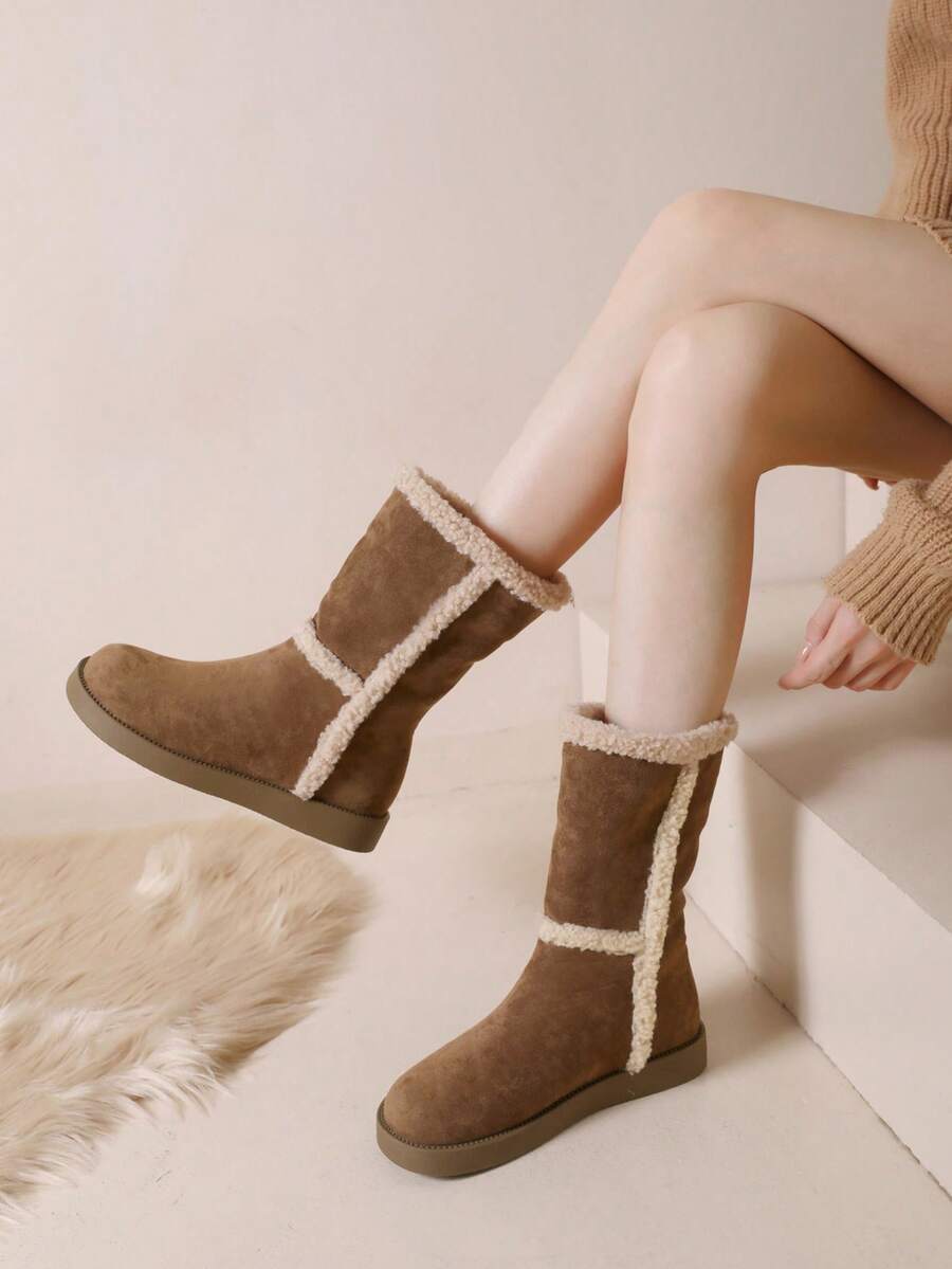 1 Peça Botas de Neve para Uso Externo para Mulheres, Forradas Termicamente, Antiderrapantes, Impermeáveis, Cano Médio, Botas de Inverno Quentes, Botas Curtas Conversíveis