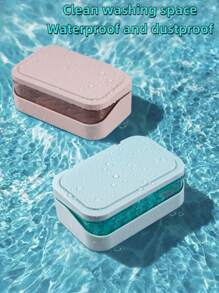 1/2/3pcs[Hot Selling]Quick-Drain Soap Dish With Lid - Thickened Non-Slip Bath Organizer, Detachable Shower Caddy For Home/Dorm/Travel, Multi-Color Options(Colors Random)Green Decor(Saudi National Day)