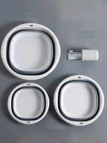 3/1pc Foldable Bathroom Basin, Underwear Cleaning Basin, Foot Soaking Bucket, Dirty Clothes Basket, Bathroom Accessories, Easy To Carry Back To School Season Accessories, Back To School Supplies, RV Apartment Bathroom Tools