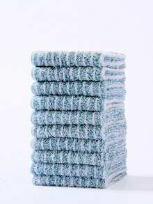 10 toalhas de rosto macias de cores aleatórias, toalhas demaquilantes quadradas reutilizáveis de secagem rápida (24 cm x 24 cm), panos de rosto suaves para a pele, ferramenta de limpeza portátil, multiuso para viagens, escola, volta às aulas, viagens, itens essenciais para viagem, itens essenciais para casa, toalha, cuidados com a pele - Multicolorido - Ver 6