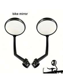 2 Packs Adjustable Bike Rearview Mirrors, 360° Rotatable Bicycle Cycling Side Mirror, Wide Angle Reflective Mirrors For Mountain Road Bikes, Universal Handlebar Mount Accessories - Black - View 12