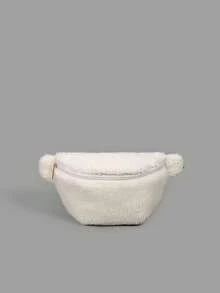 1PC New Autumn/Winter Fuzzy Waist Bag,Soft Sherpa Fabric Adjustable Strap Design - Women's Pouch For Daily, Shopping, Campus & Casual Outings - Multicolor - View 16