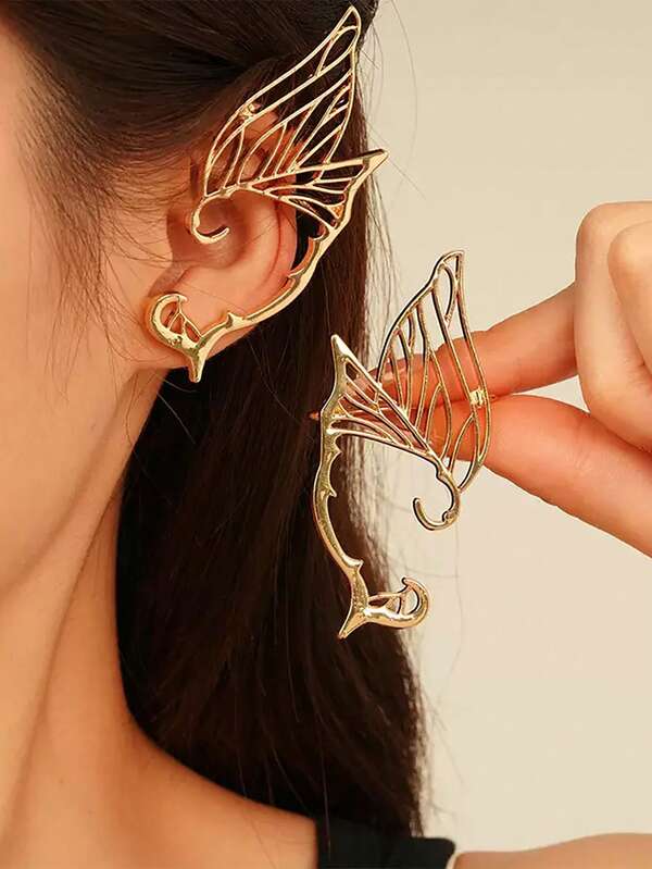 2PCS Butterfly Fairy Ears For Dancing, Suitable For Daily Gatherings And Festivals. Can Be Worn On Halloween, Music Festivals Or During Role-Playing. For Girls And Ladies.