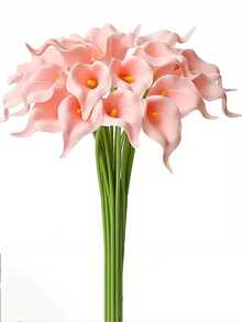 12Pcs Pink Artificial Calla Ily Flower Lmitation Flowers PU Fake Flowers Calla Lily Artificial Bouquet For Home WeddingDecor, Indoor &Outdoor Decor, Garden Decor, Party Decor, Bohemian Style Decor, Festivals Party Decor, Mother's Day BirthdayCelebration Daily Date Gift
