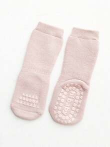1 Pair 0-3 Years Old Baby Solid Color Thickened Anti-Slip Mid-Calf Socks