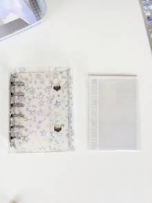 A6、A7、M5透明彩色星形螺旋笔记本套装，简约六孔活页夹笔记本封面贴纸，活页夹贴纸，学校用品必备 - 彩色 - 查看 15