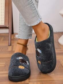 Pantuflas térmicas con suela gruesa, antideslizantes y cálidas para uso en interiores, otoño/invierno