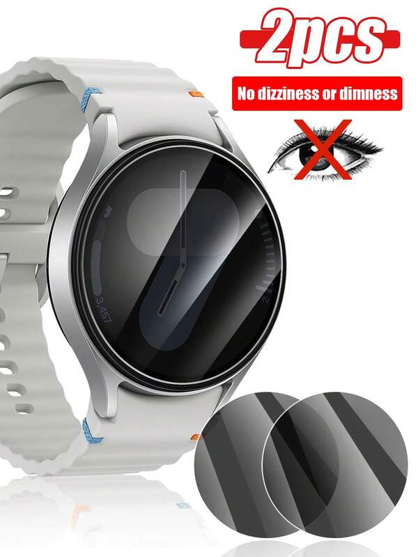 2pcs Tempered Glass Screen Protector Compatible With Samsung Galaxy Watch5 Pro 45mm/Watch4 Watch6 Classic, Galaxy Watch4 5 Pro 6 Classic 40mm 44mm 43mm 47mm, Anti-Scratch, Anti-Spy, Full Coverage, 9H Hardness, High Sensitivity, Compatible With All Protective Cases, Waterproof, Anti-Fingerprint Screen Protection Essentials, Applicable To Daily Shield, Office, Home Watch Screen Protector Watch Cover Watch Accessories Shockproof Anti-Fall Scratch Resistant