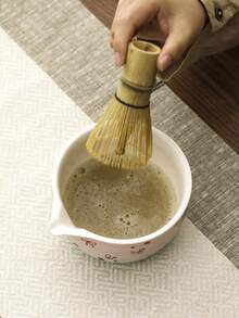 1 套日式泰迪熊图案陶瓷抹茶茶具，包括带壶嘴的抹茶碗、打蛋器、竹勺、滤网，粉色釉面印有可爱图案，适合抹茶冲泡，体验日式茶道，推荐给茶爱好者 - 小熊愛心款 - 查看 6