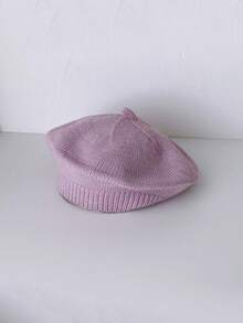 半件套纯色男女通用婴儿贝雷帽，新生儿幼儿艺术家帽，适合0-3岁宝宝，婴儿服装，婴儿秋/春季配饰，小女孩秋季服装，适合室内外，生日拍照道具装饰，婴儿礼物 - 彩色 - 查看 10