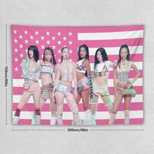 1pc Katseye Girl Group Tapestry Music Album Poster Poster Tapestries Flag Suitable For Living Room Bedroom Wall Decoration For Friends Pink Gift