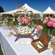 Rustic Wedding Guest Book With Wooden Box And 81 Tokens - Perfect For Anniversary, Birthday, And Special Occasions To Collect Heartfelt Messages, Wedding Guest Book - Multicolor - View 11